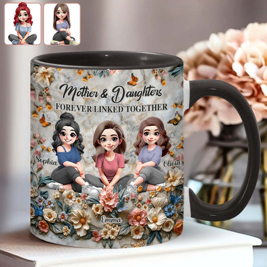 Mutter & Töchter – Personalisierte Tasse mit Muttermotiv