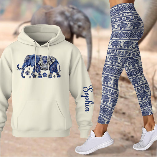 Bohemian Elephant – Personalisierter Elefanten-Hoodie und Leggings