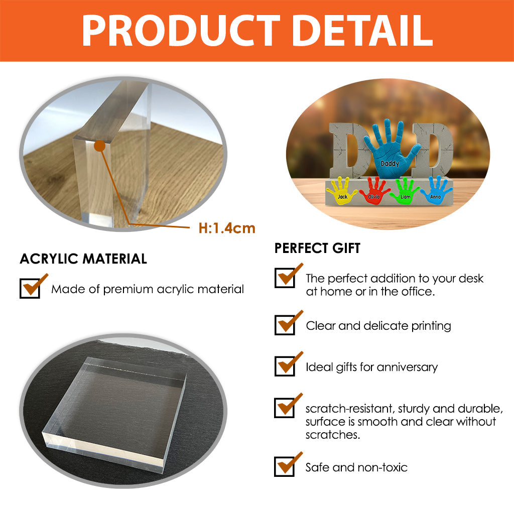 Bester Papa aller Zeiten – Personalisierte Acrylplakette in individueller Form für Väter