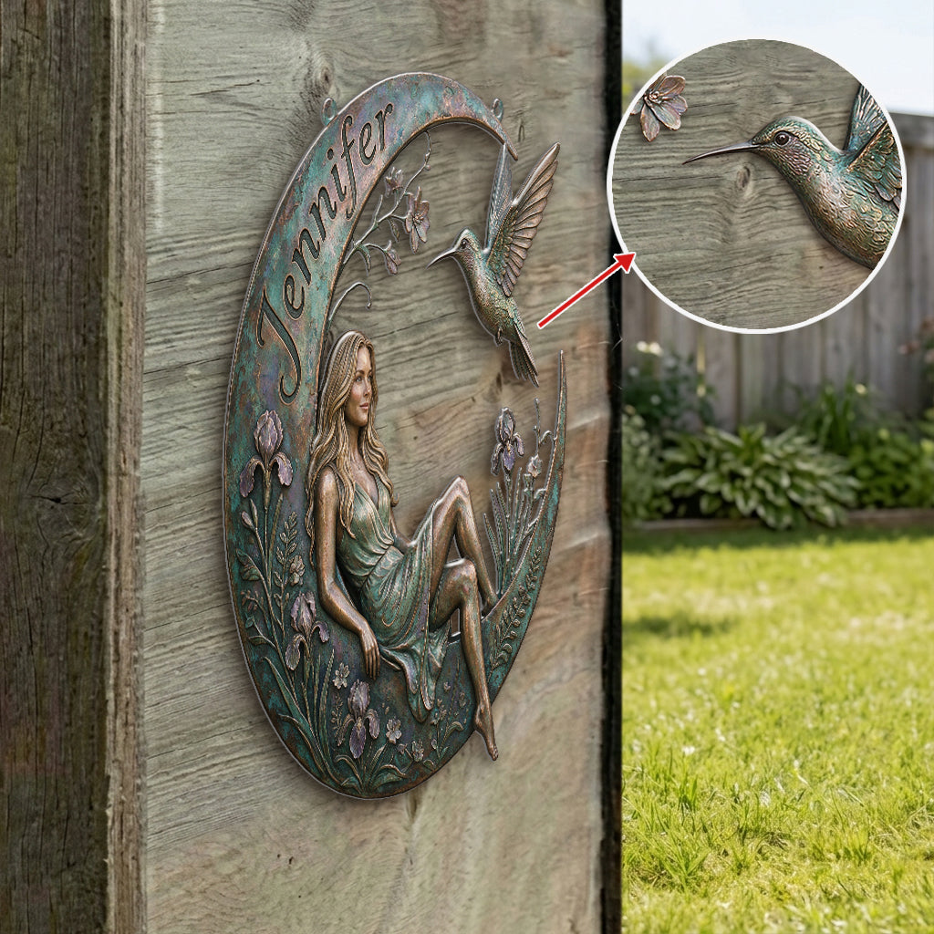 Beautiful Hummingbird - Personalized Hummingbird 3D Printed Cut Metal Sign