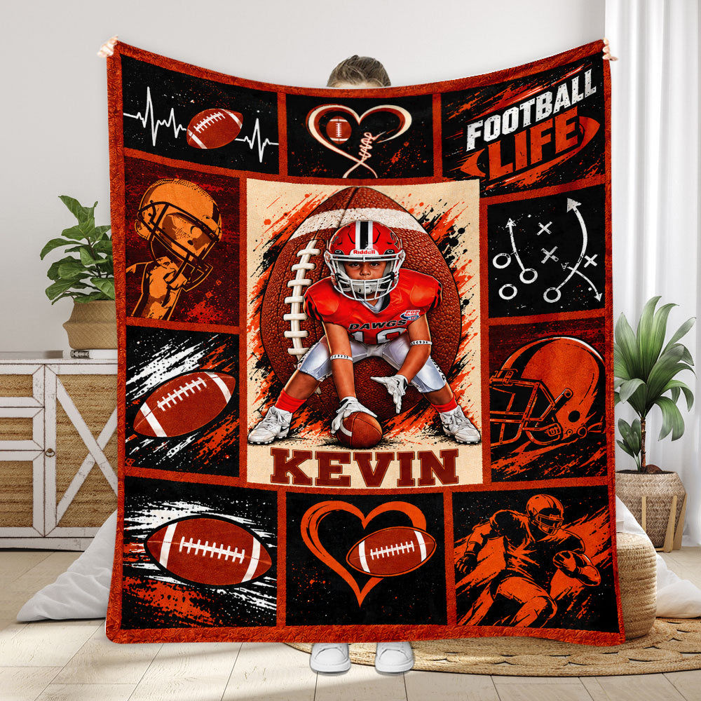 Love Football - Personalized Football Blanket