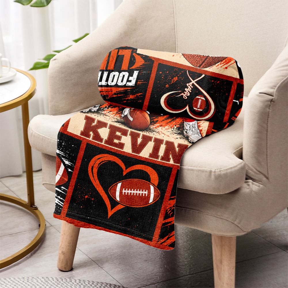 Love Football - Personalized Football Blanket