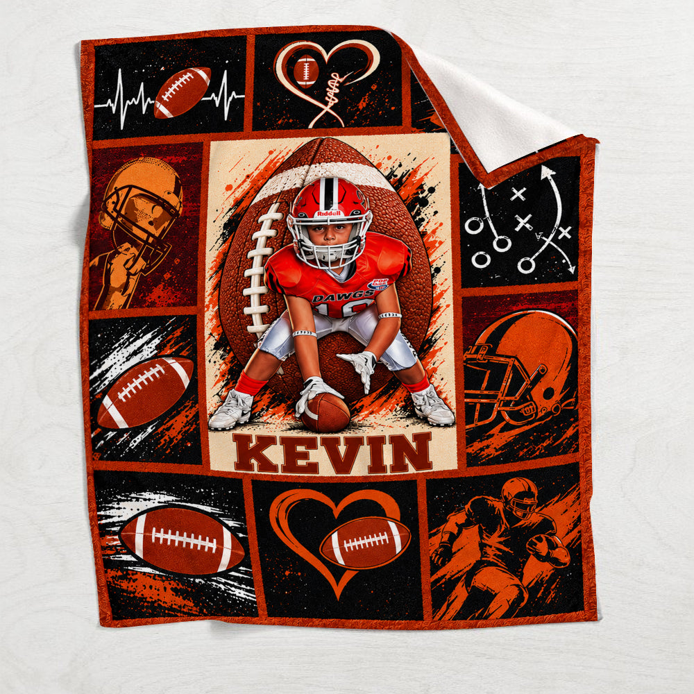 Love Football - Personalized Football Blanket