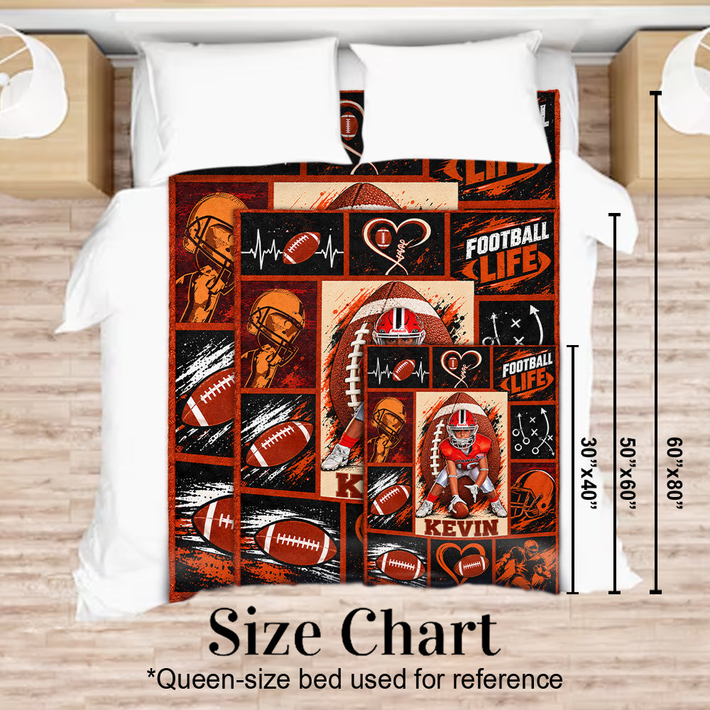 Love Football - Personalized Football Blanket
