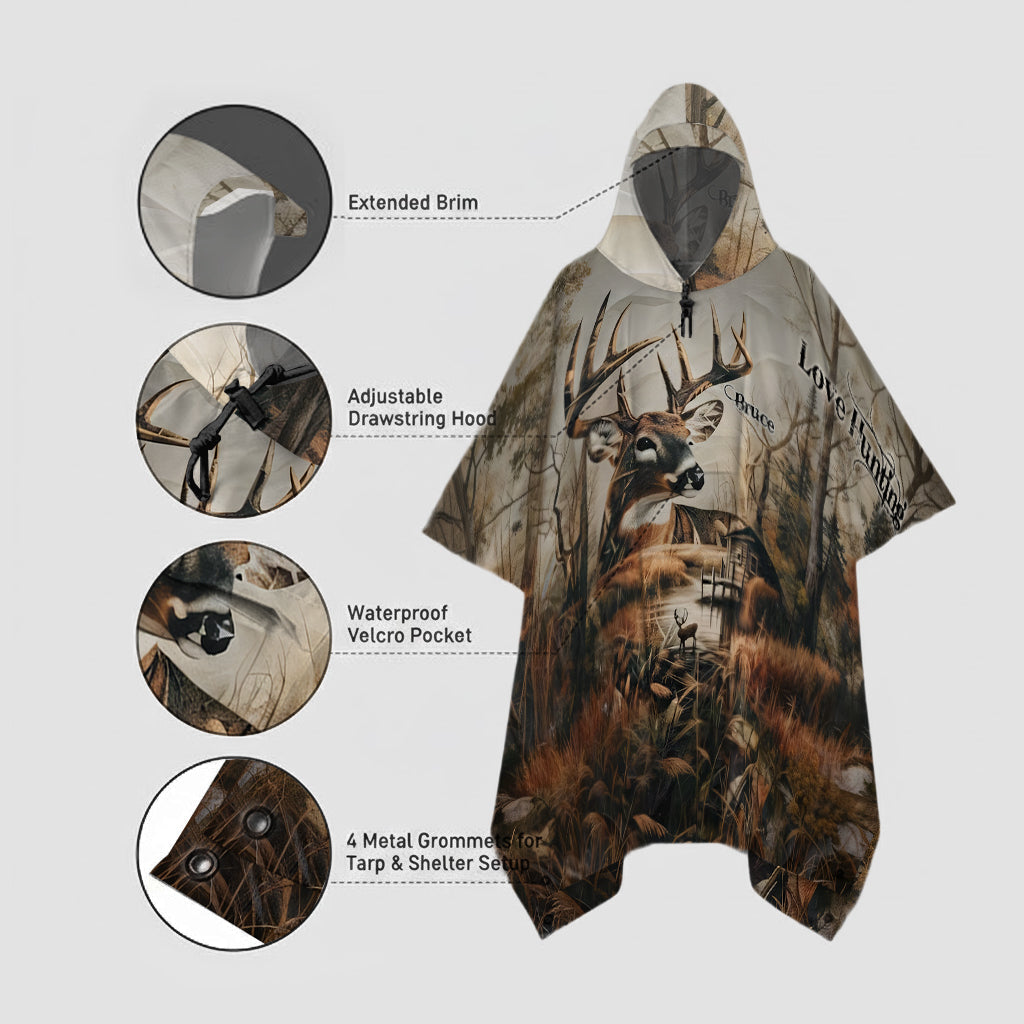 Deer Hunting Season - Personalized Hunting Rain Poncho Coat