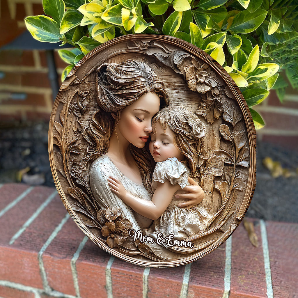 Mutter und Tochter – Personalisiertes rundes Holzschild „Mutter“