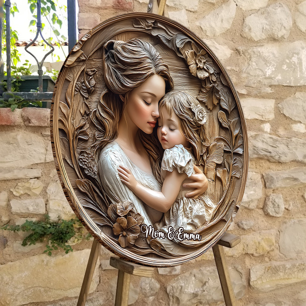 Mutter und Tochter – Personalisiertes rundes Holzschild „Mutter“