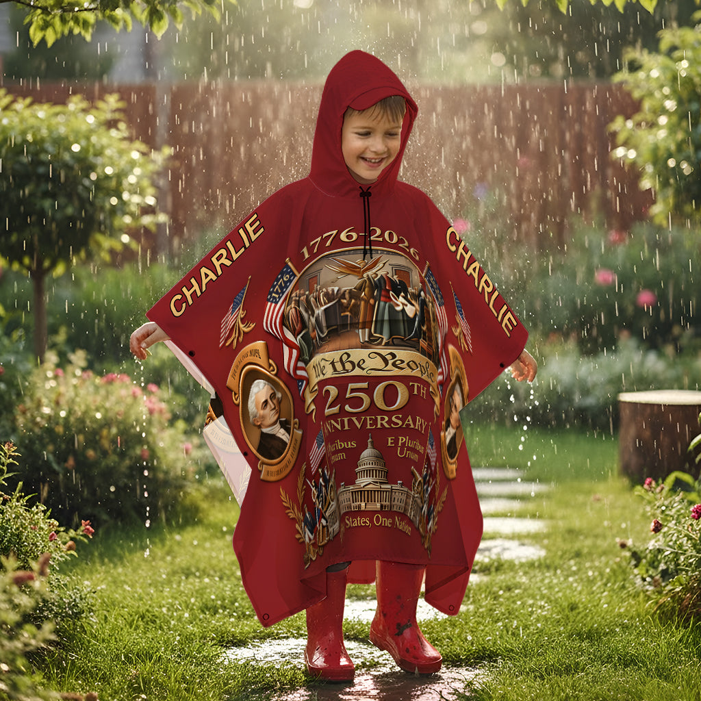 250. Jahrestag der USA – Personalisierter Patriot-Regenponcho