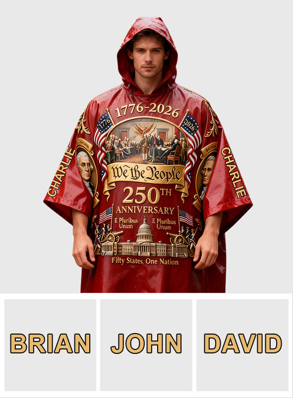 250. Jahrestag der USA – Personalisierter Patriot-Regenponcho