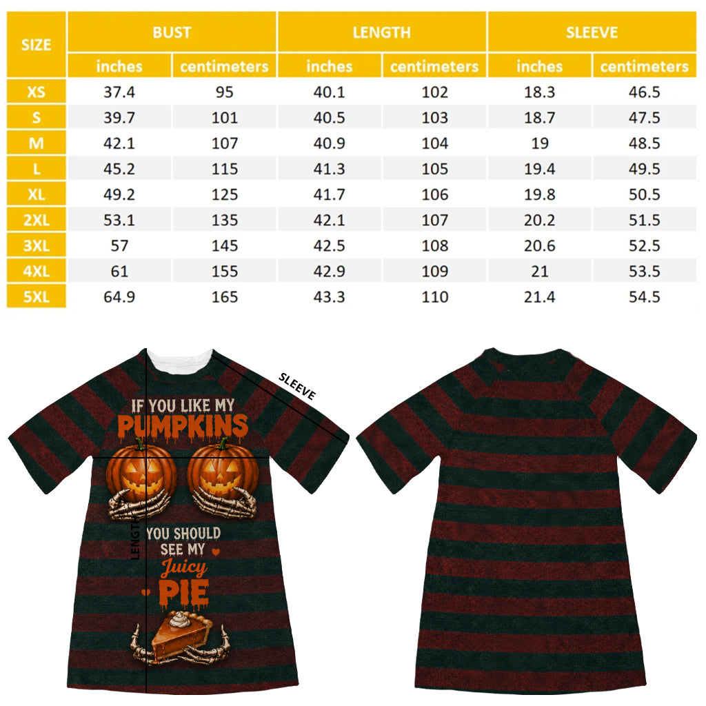 Funny Halloween Gift - Personalized Spicy Couple Sleep T-Shirt Dress