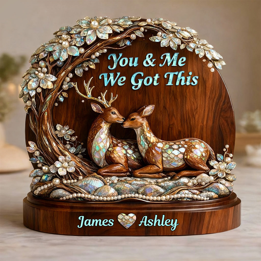 Hirschpaar – Personalisierte Jagd-Holzplakette in individueller Form