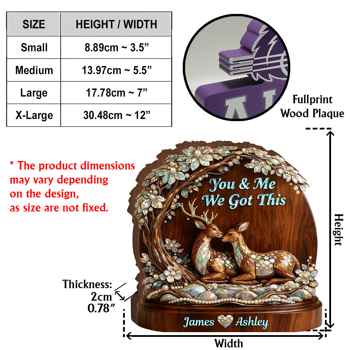 Hirschpaar – Personalisierte Jagd-Holzplakette in individueller Form
