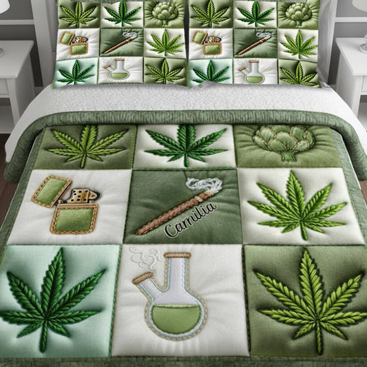 Magic Leaf – Personalisiertes Weed-Quilt-Set