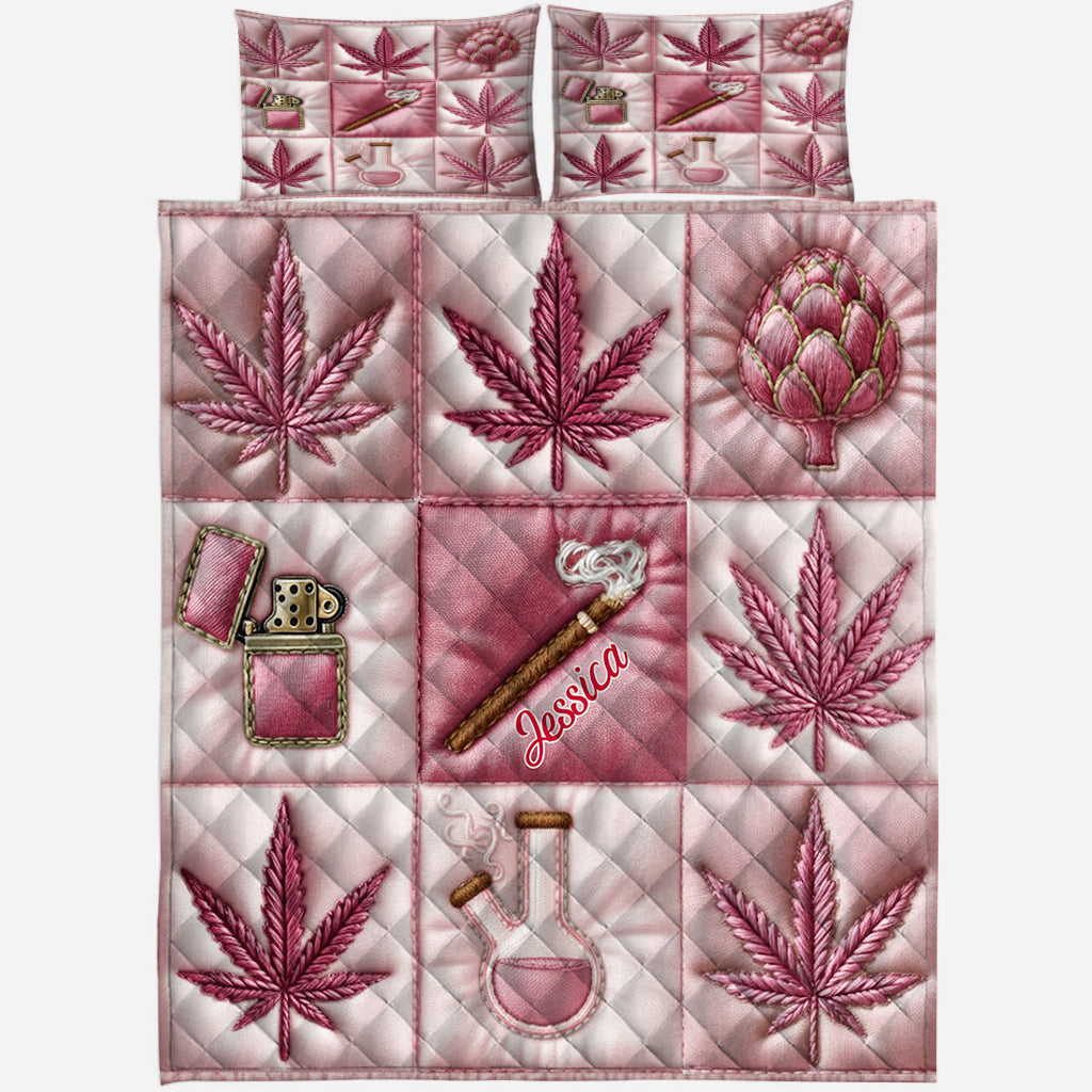 Magic Leaf – Personalisiertes Weed-Quilt-Set