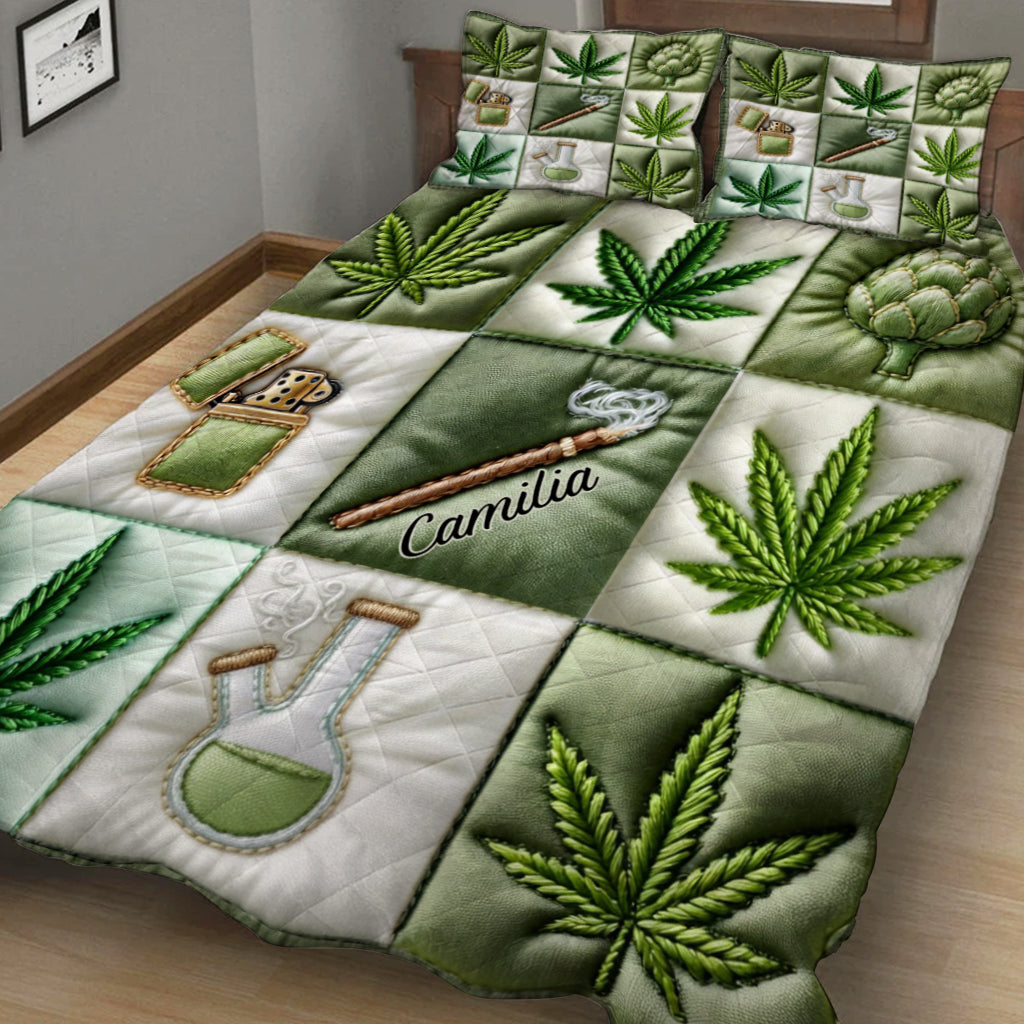 Magic Leaf – Personalisiertes Weed-Quilt-Set