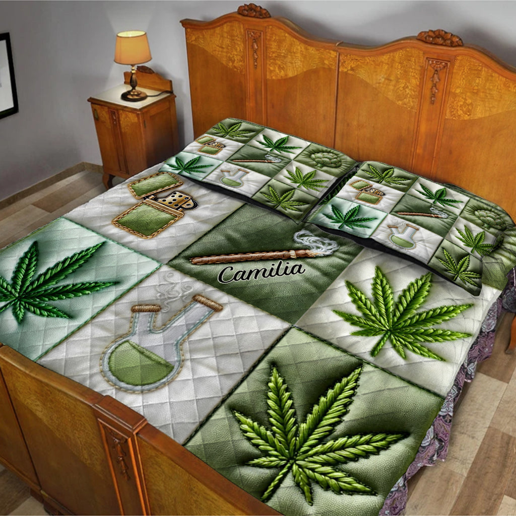 Magic Leaf – Personalisiertes Weed-Quilt-Set