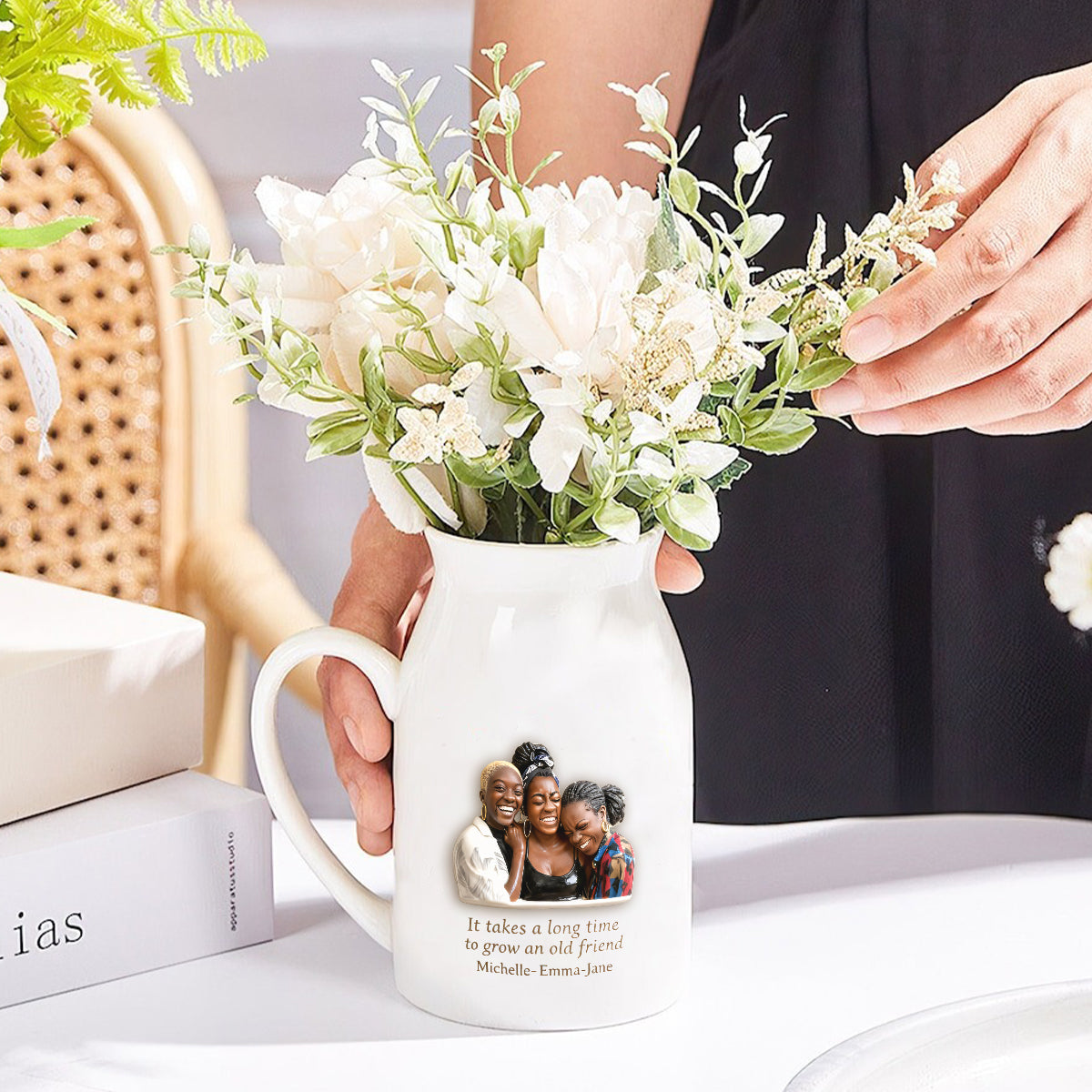 Geschenk für die beste Freundin – Personalisierte Keramik-Blumenvase für die beste Freundin