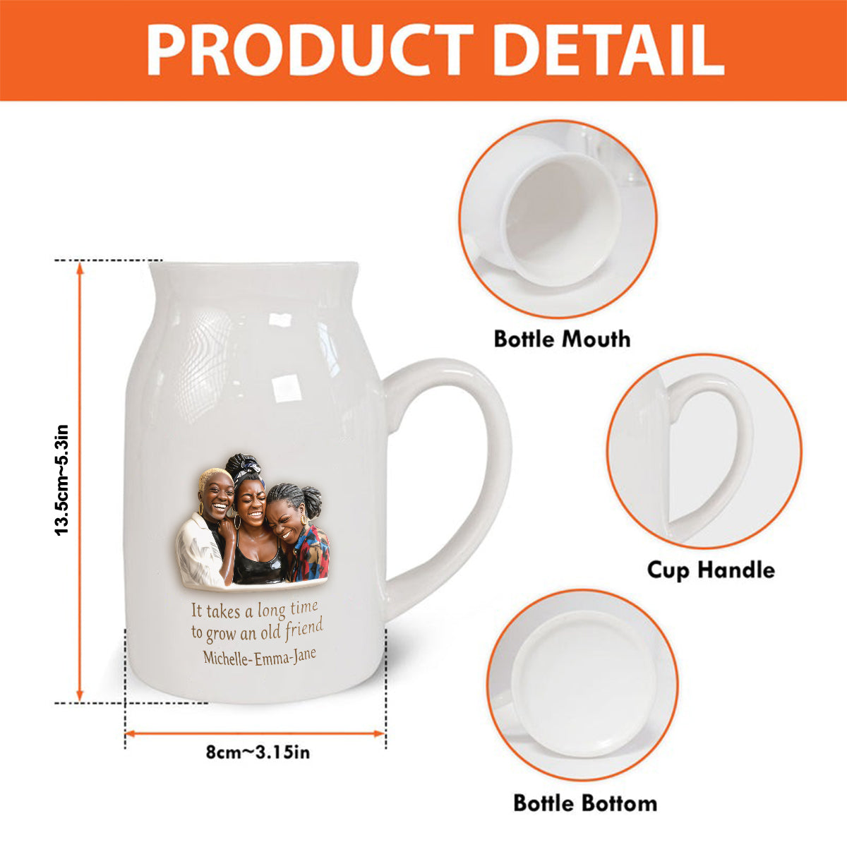 Geschenk für die beste Freundin – Personalisierte Keramik-Blumenvase für die beste Freundin