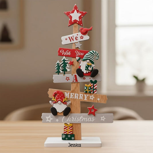 Frohe Weihnachten – Personalisierte, individuell geformte Weihnachtsplakette aus Acryl