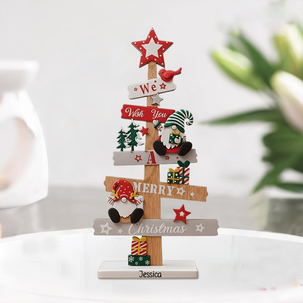 Frohe Weihnachten – Personalisierte, individuell geformte Weihnachtsplakette aus Acryl