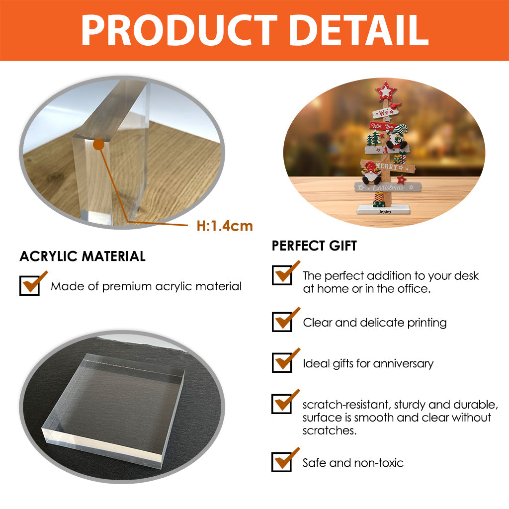 Frohe Weihnachten – Personalisierte, individuell geformte Weihnachtsplakette aus Acryl