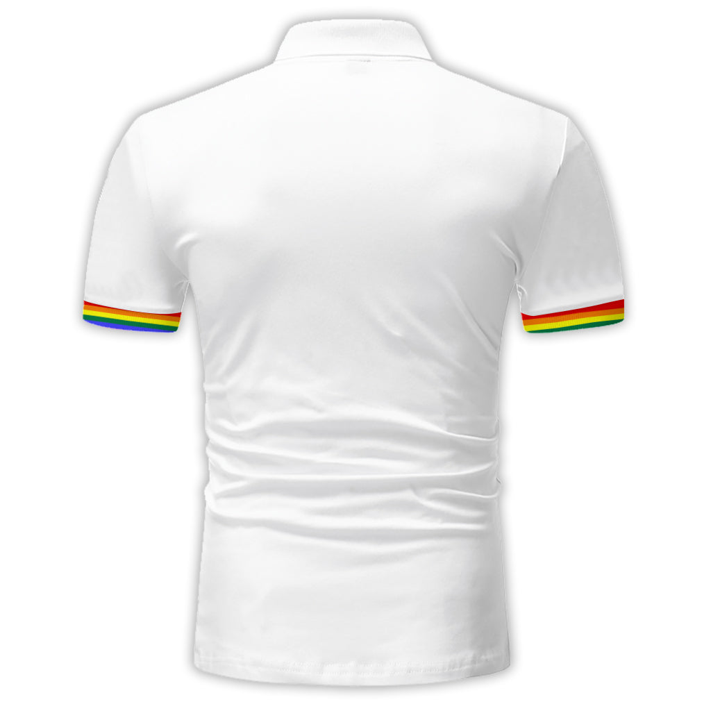 Pride-Katzen-Shirt, Retro-Regenbogenfarben – personalisiertes LGBT-Unterstützungs-Poloshirt