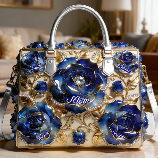 My Garden Gift For Mom, Grandma - Personalized Mother Leather Handbag