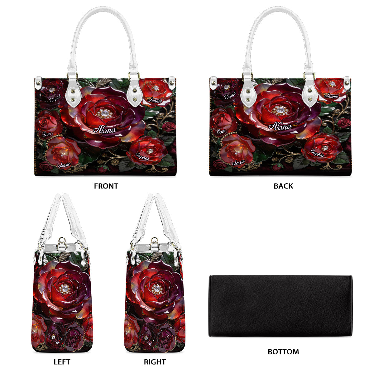 My Garden Gift For Mom, Grandma - Personalized Mother Leather Handbag