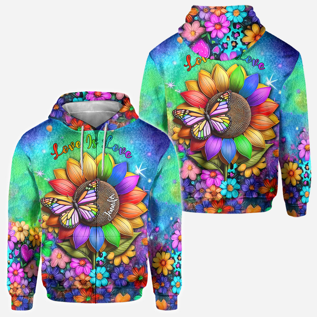 Love Is Love - Personalized LGBT Support All Over Shirt