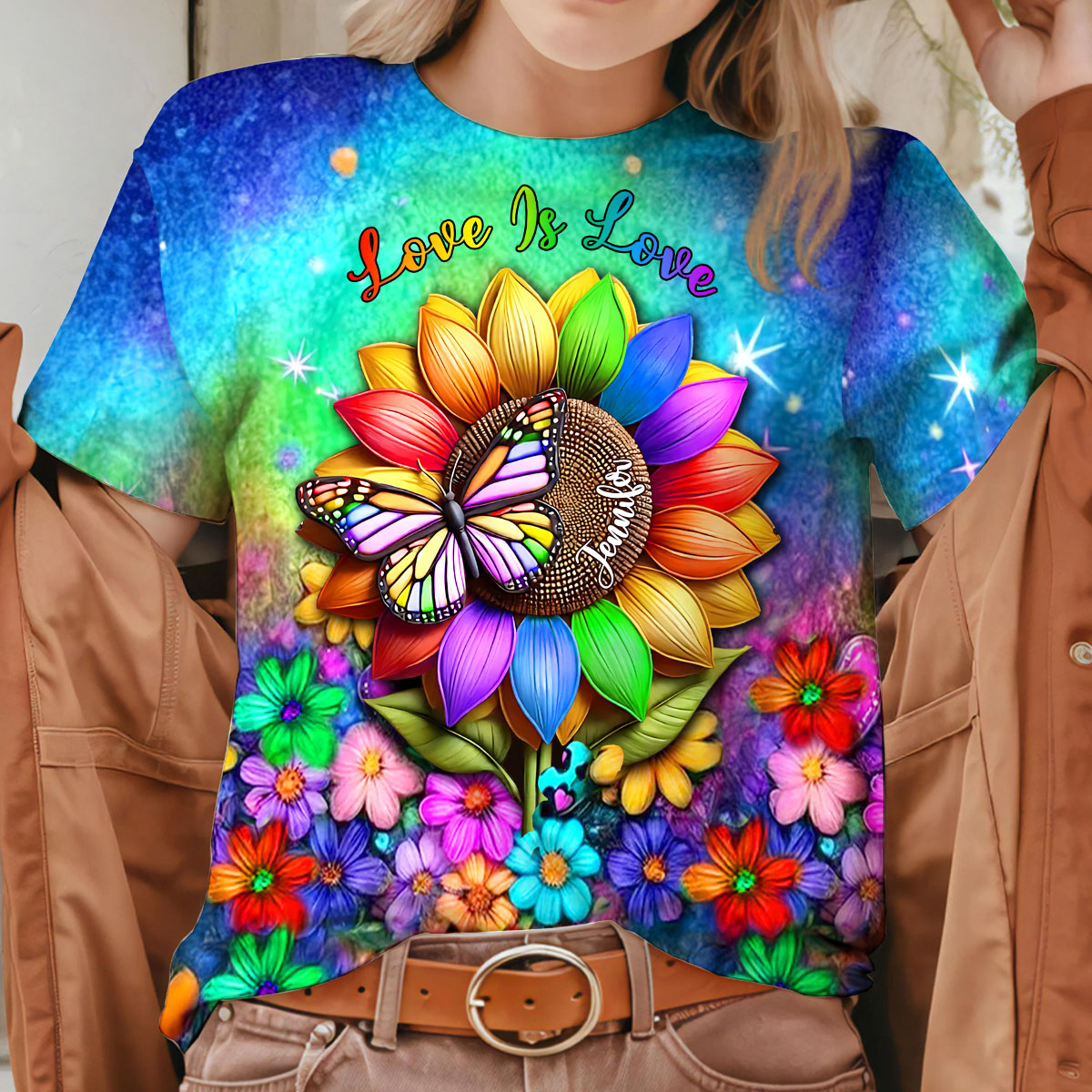 Love Is Love - Personalized LGBT Support All Over Shirt