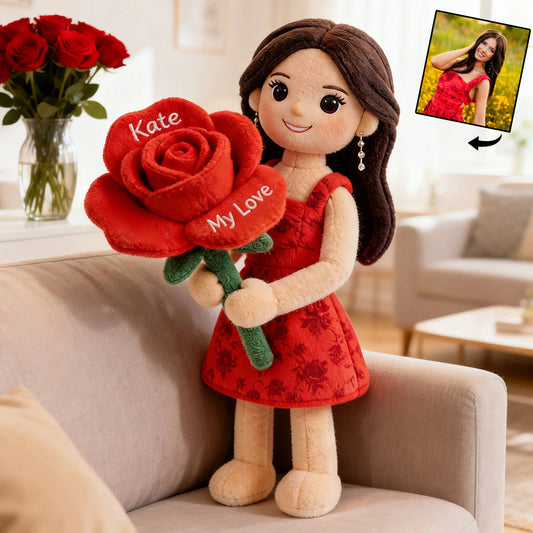 Custom Any Photo Birth Flower - Personalized Self Love Premium Faux Fur Pillow