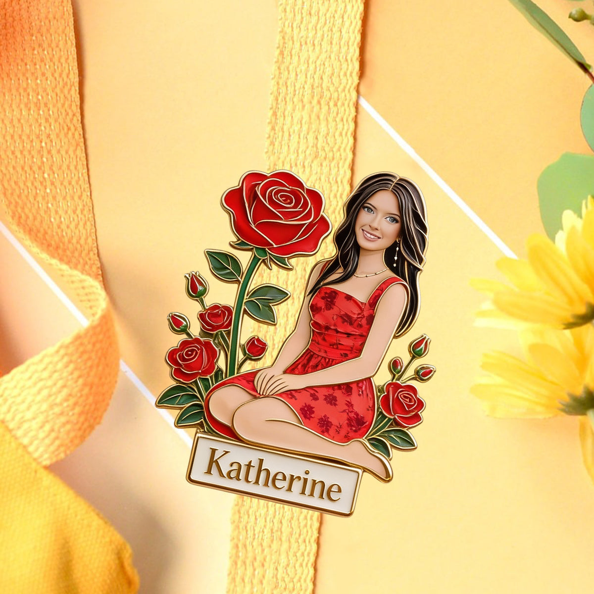 Geburtsblume mit Foto – Personalisierter Anstecker zur Selbstliebe