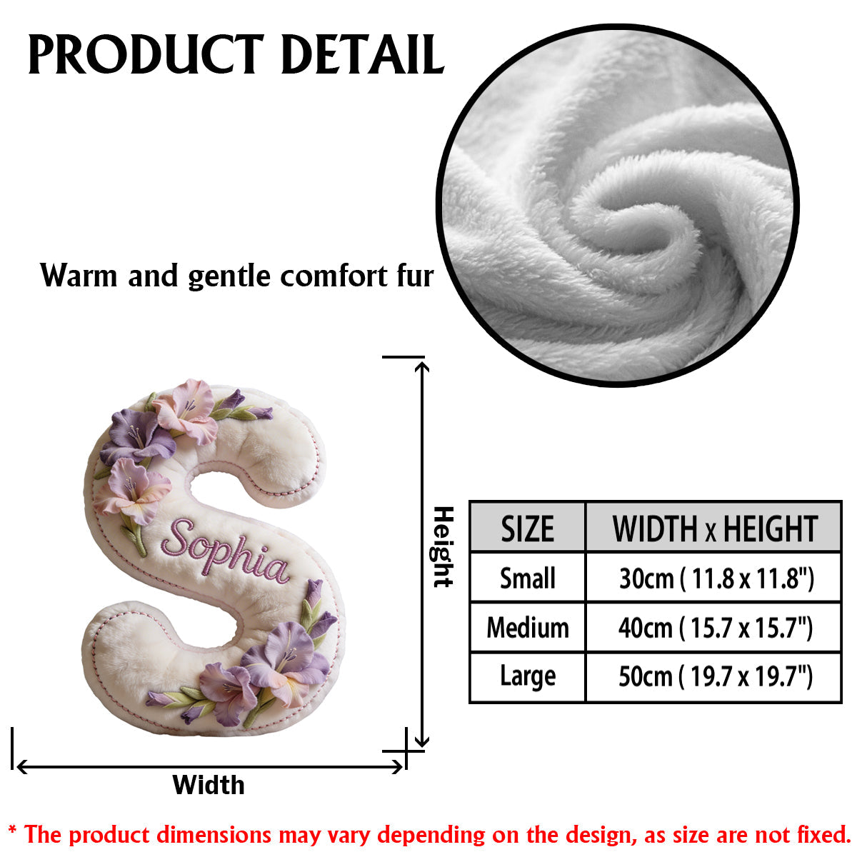 Beliebiges Foto, Geburtsblume, Anfangsbuchstabe des Namens - Personalisiertes Premium-Kunstfellkissen zur Selbstliebe