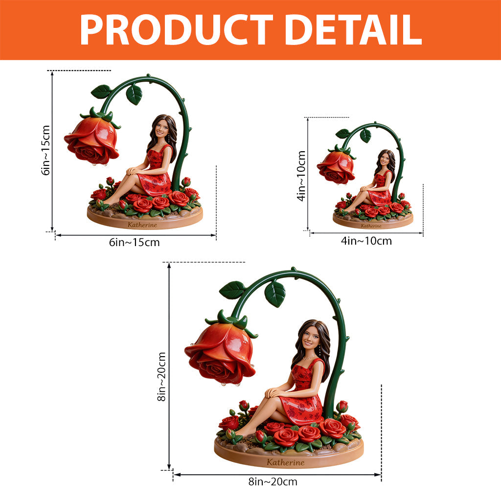 Individuell gestaltete Geburtsblume mit Foto – Personalisierte Acrylplakette in individueller Form zur Selbstliebe