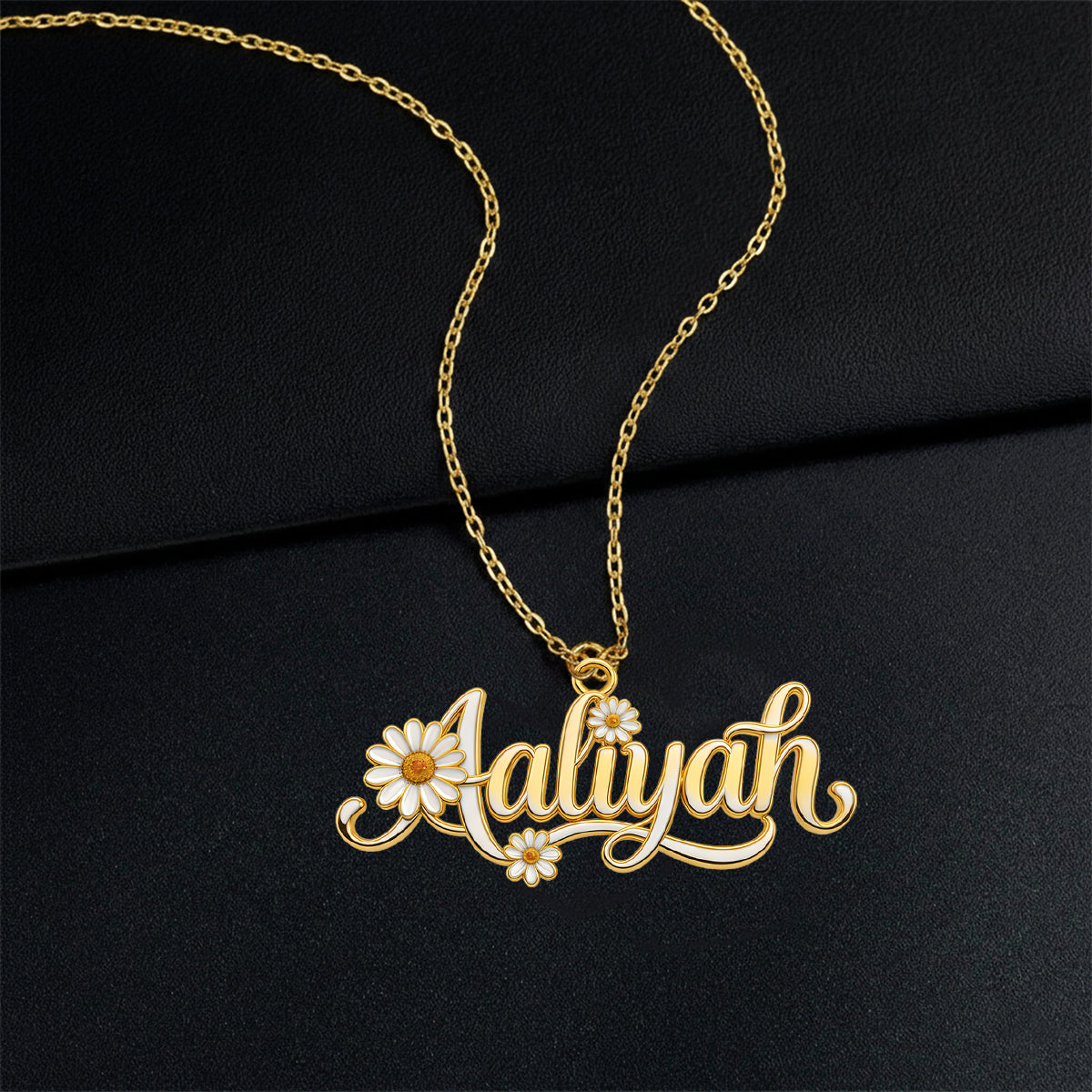 Personalisierte Geburtsblume – Halskette mit Metallanhänger in Form der Selbstliebe (individuell gestaltet)