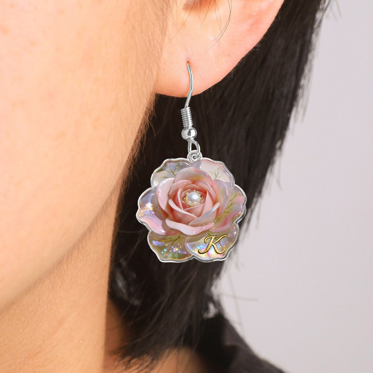 Custom Any Photo Birth Flower - Personalized Birth Month Flower Earrings