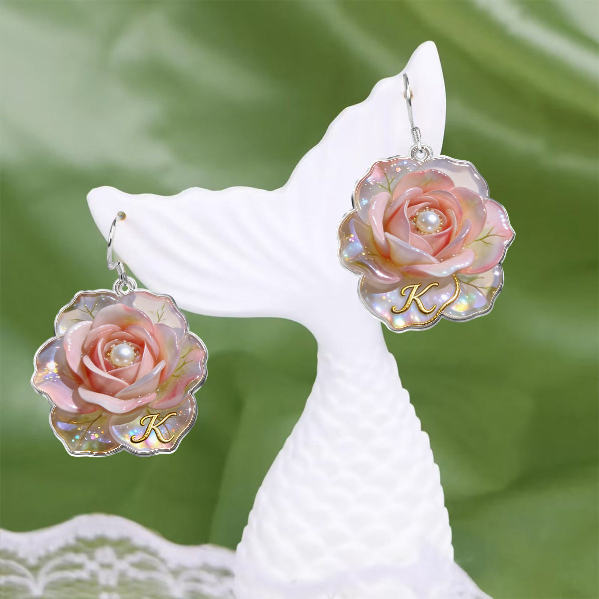 Custom Any Photo Birth Flower - Personalized Birth Month Flower Earrings