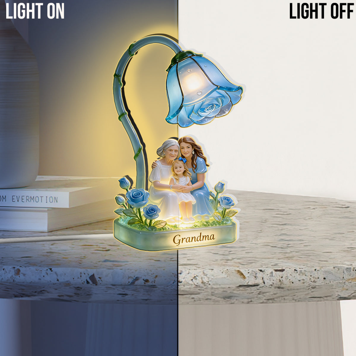 Personalisierbares Foto – das perfekte Geschenk für Mama und Oma – Personalisierte LED-Nachtleuchte aus Acryl für Mütter