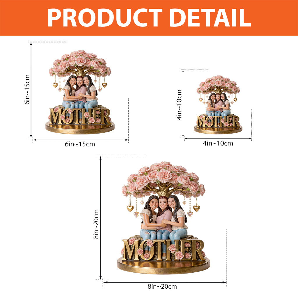 Personalisierte Geburtsblumen-Gedenkgeschenkidee mit Foto für Mama und Oma – Individuell gestaltete Acrylplakette für die Mutter