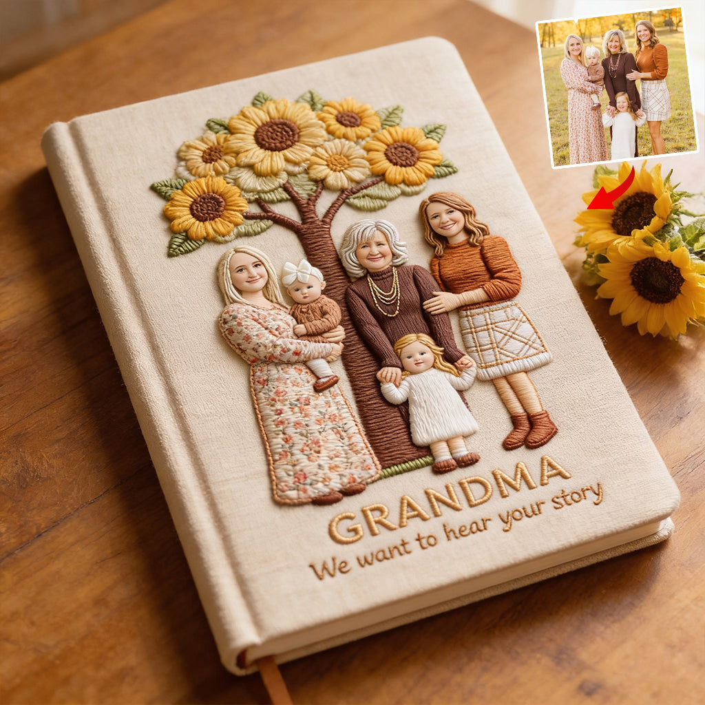 Jedes Foto – ich möchte deine Geschichte hören – das perfekte Geschenk für Mama und Oma – personalisiertes Mutter-Lederjournal