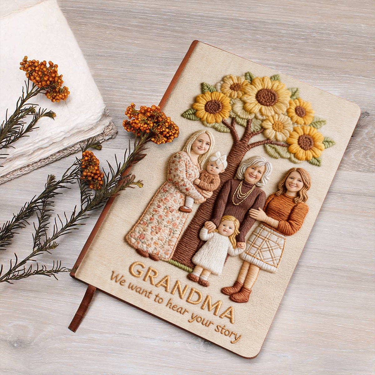 Jedes Foto – ich möchte deine Geschichte hören – das perfekte Geschenk für Mama und Oma – personalisiertes Mutter-Lederjournal