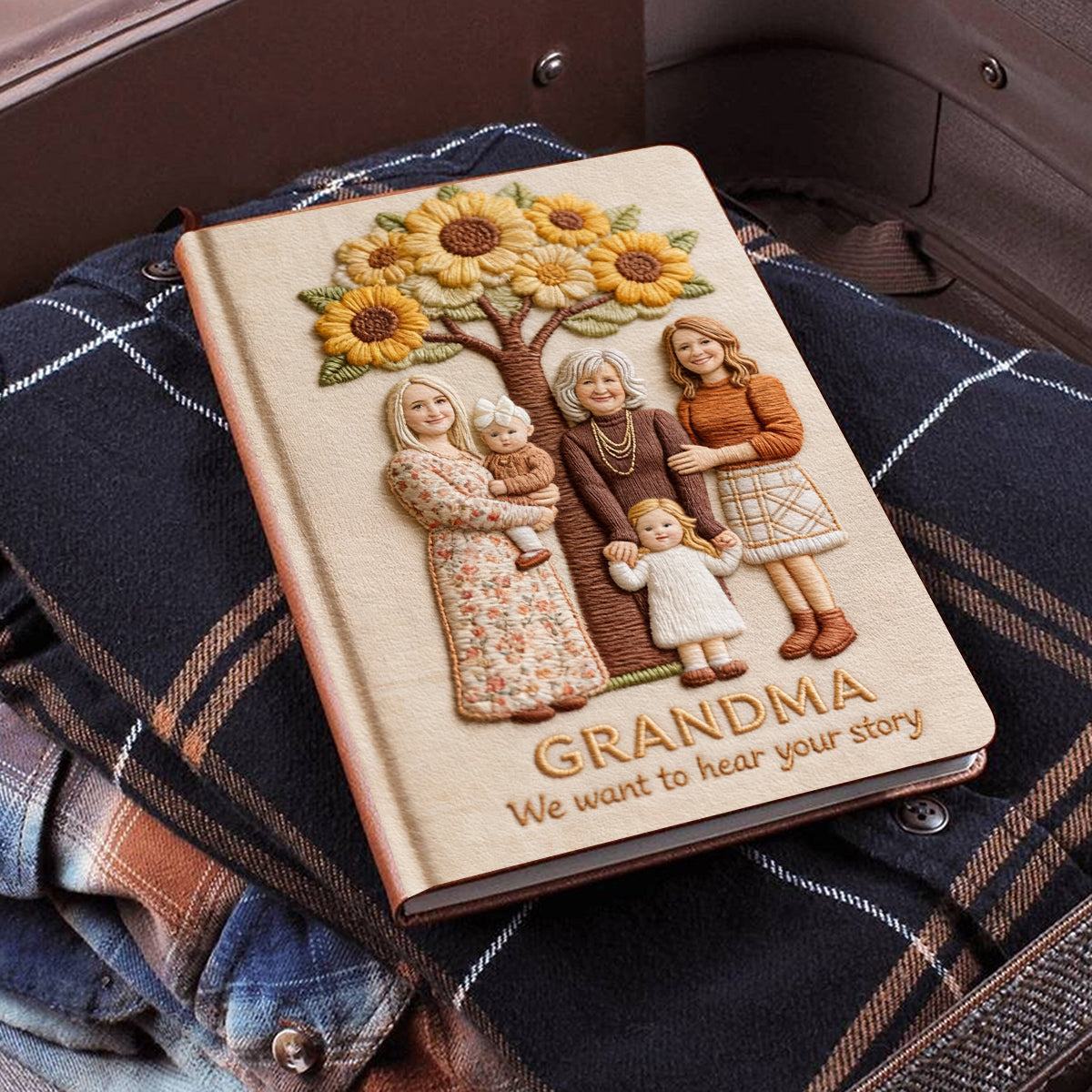 Jedes Foto – ich möchte deine Geschichte hören – das perfekte Geschenk für Mama und Oma – personalisiertes Mutter-Lederjournal