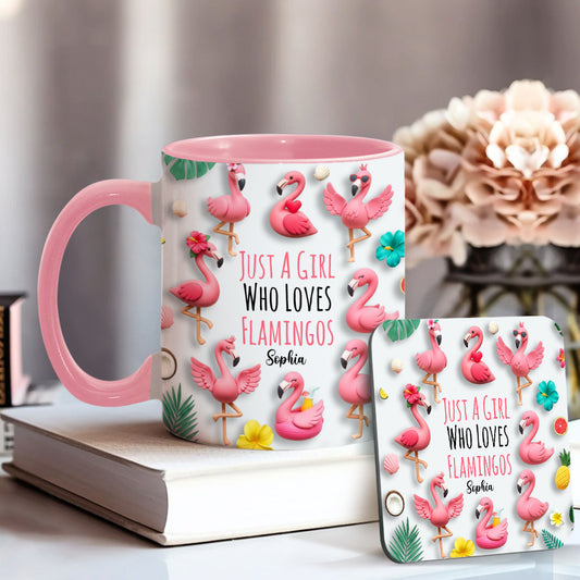 Personalisierte Tasse mit Flamingo-Motiv – perfekt für Mädchen, die Flamingos lieben