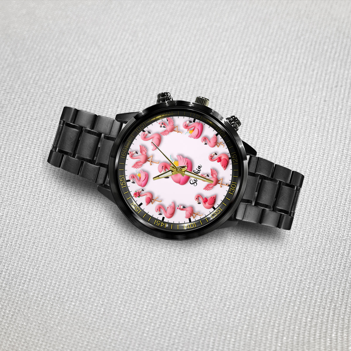 Love Flamingos - Personalized Flamingo Hand Watch
