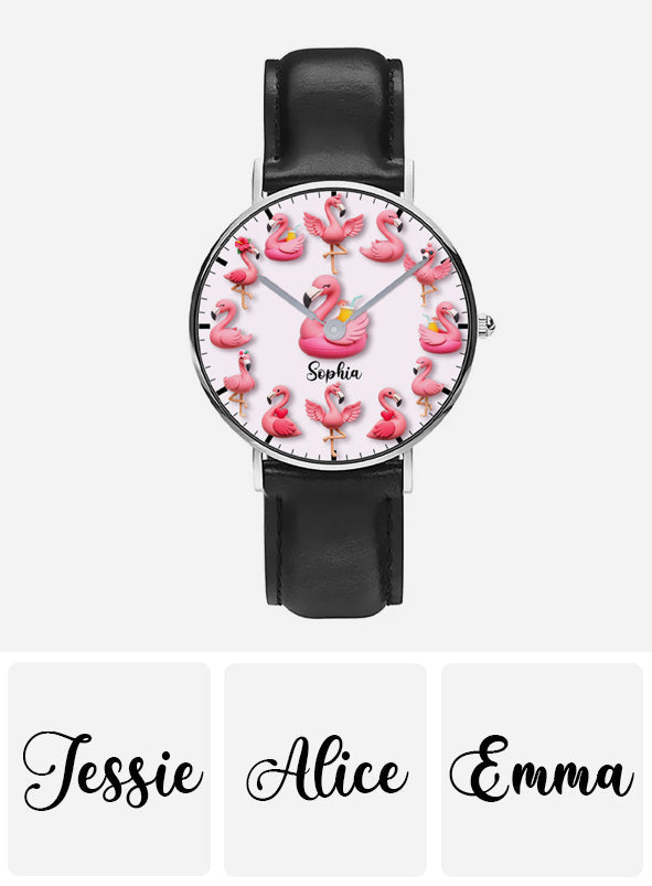 Love Flamingos - Personalized Flamingo Hand Watch