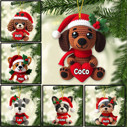 Fröhliche Weihnachten, Hunde! – Personalisierter Dackel-Weihnachtsschmuck