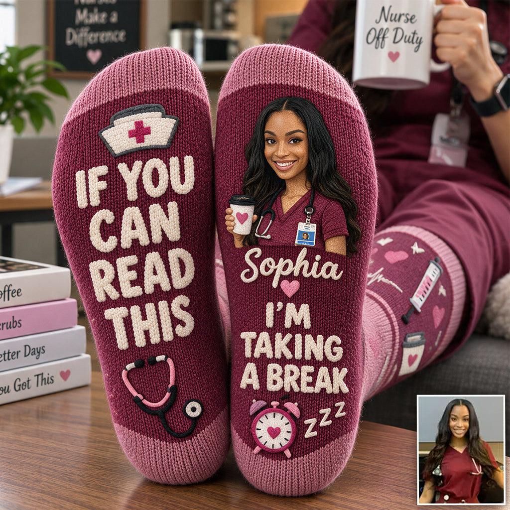 (Test) Lustiges Foto Krankenschwester Geschenk - Personalisierte Socken für Krankenschwestern