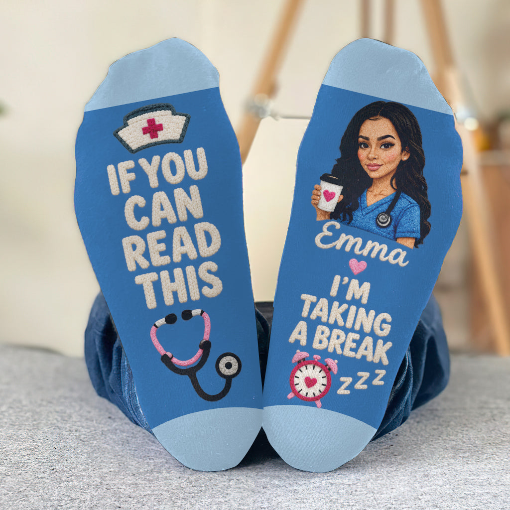 (Test) Lustiges Foto Krankenschwester Geschenk - Personalisierte Socken für Krankenschwestern