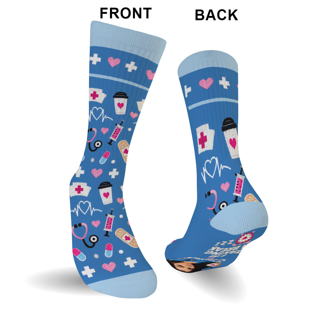 (Test) Lustiges Foto Krankenschwester Geschenk - Personalisierte Socken für Krankenschwestern
