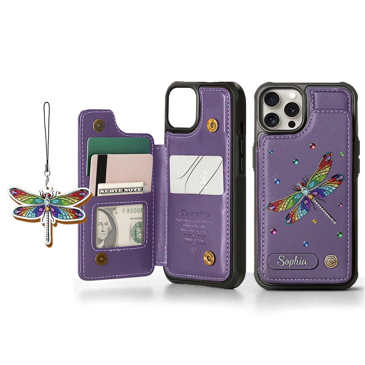 Beautiful Dragonfly - Personalized Dragonfly Wallet Phone Case